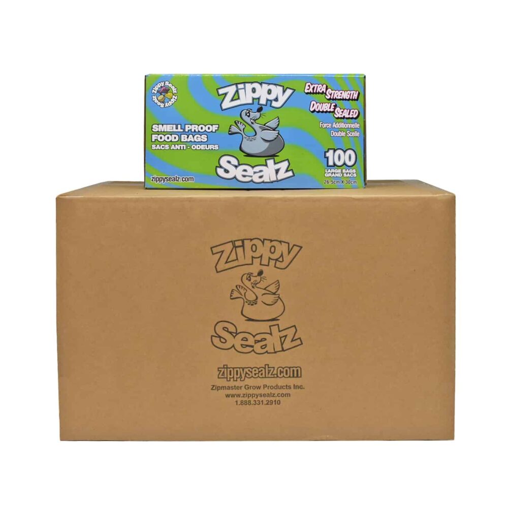 ZipMaster Grow -  Zippy Sealz Smell Proof Bags Zippy Sealz Smell Proof Food Bags Cartons. 6 Boxes of 100 Bags/Box.