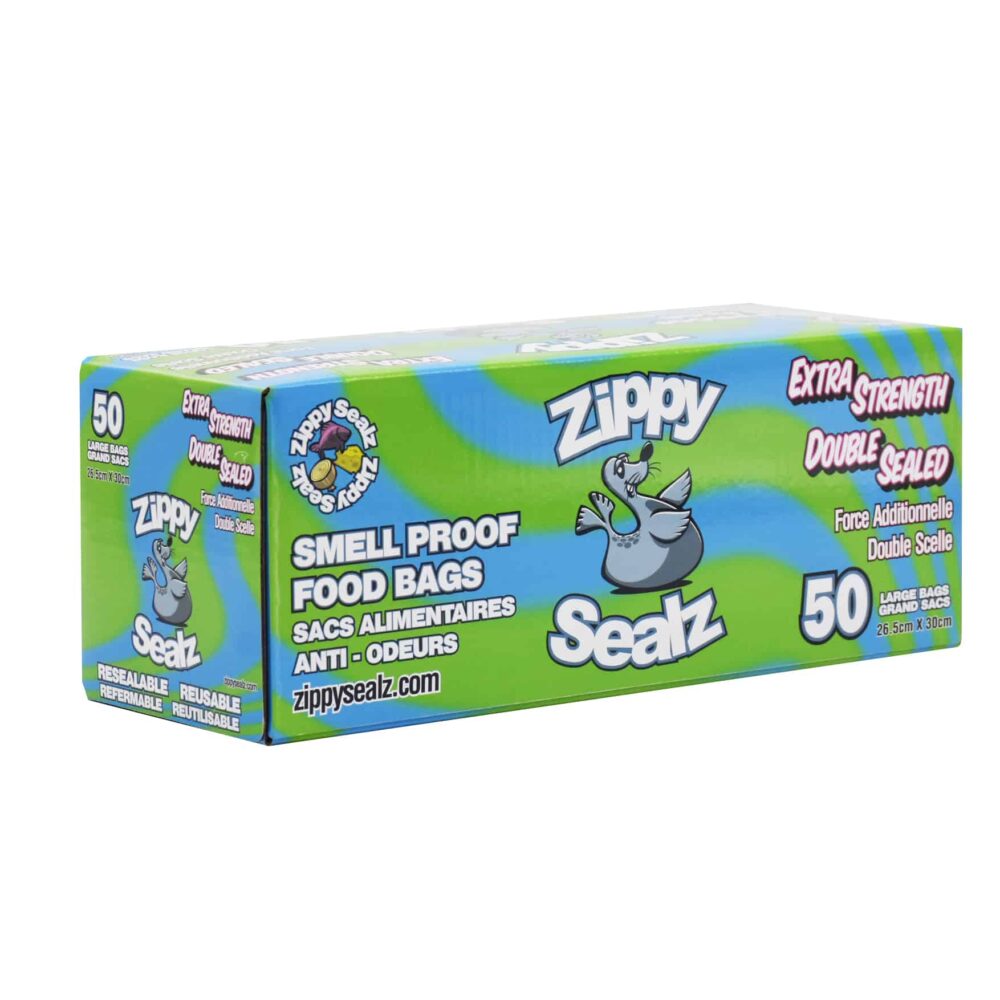 ZipMaster Grow -  Zippy Sealz Smell Proof Bags Zippy Sealz Smell Proof Food Bags Cartons 12 Boxes of 50 Bags/Box.