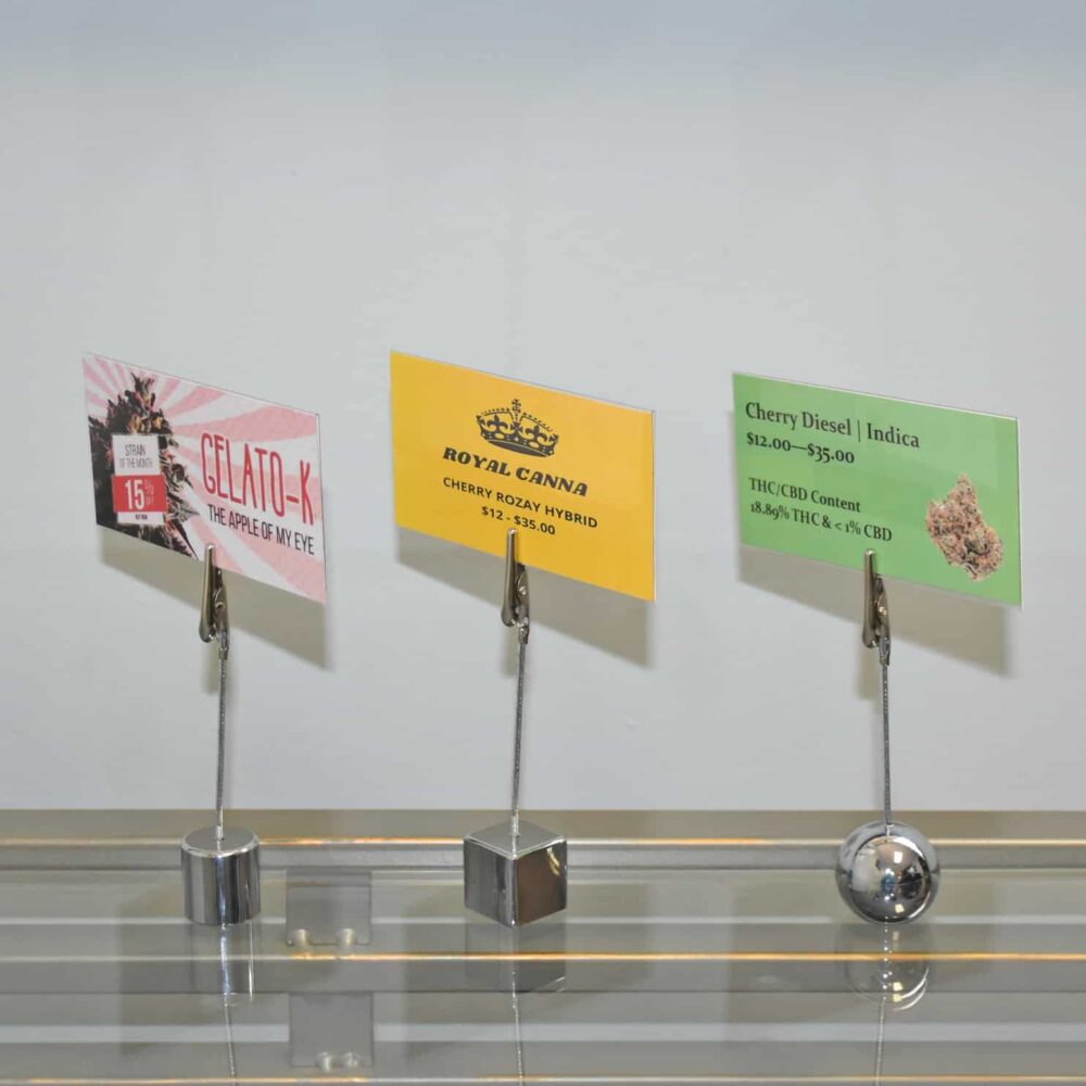 ZipMaster Grow -  Labels and Signage Countertop Zinc Sign Holder Clips-Spheres, Balls, Cubes
