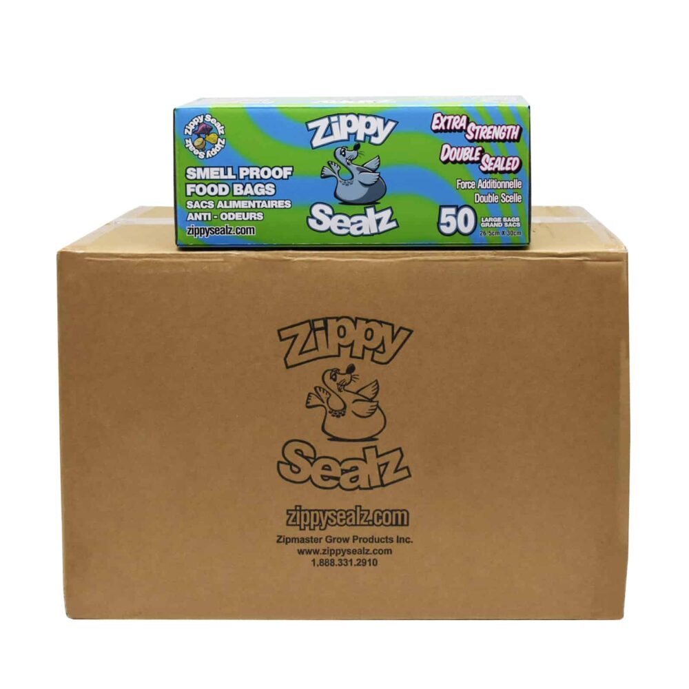 ZipMaster Grow -  Zippy Sealz Smell Proof Bags Zippy Sealz Smell Proof Food Bags Cartons 12 Boxes of 50 Bags/Box.