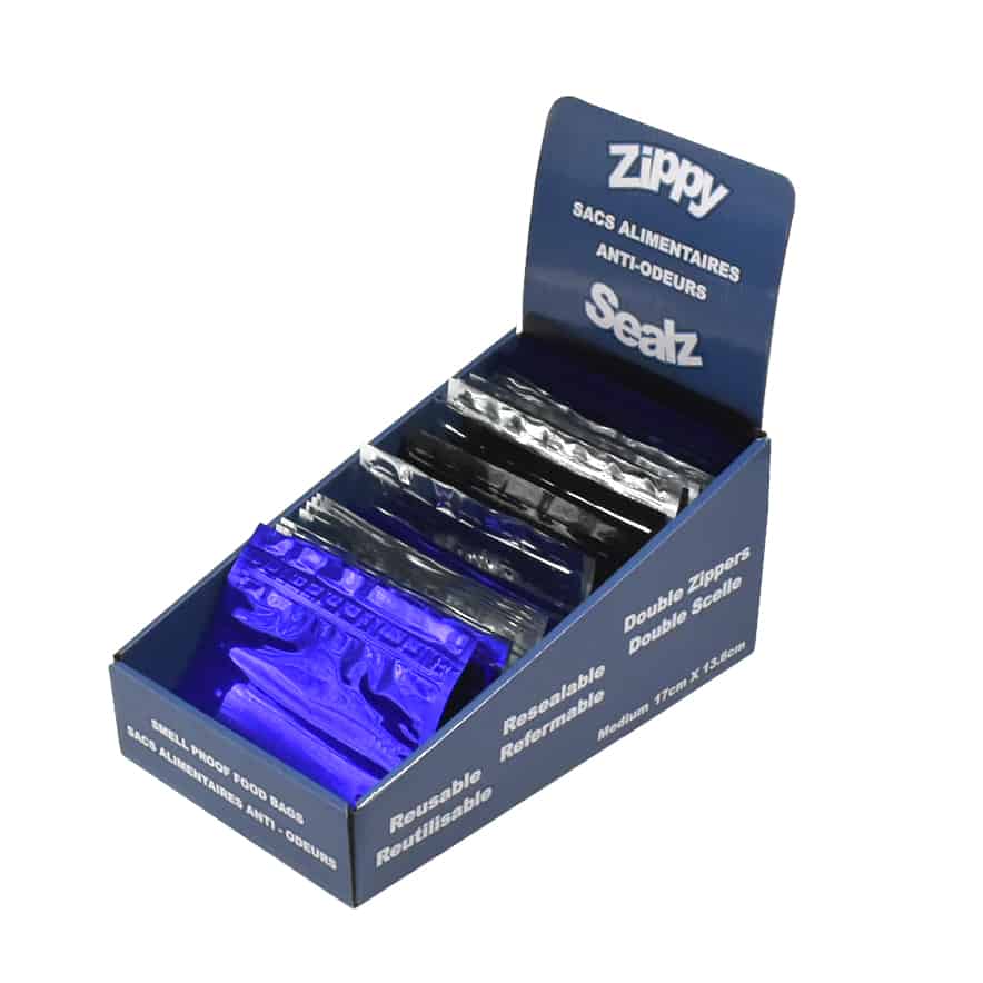 ZipMaster Grow -  Retail Accessories Zippy Sealz Smell Proof Retail Bags-150 Medium with French Display Box