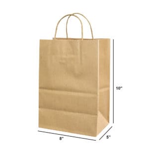 ZipMaster Grow -  Paper and Biodegradable Bags Shopping Bag 8″ x 5″ x 10″