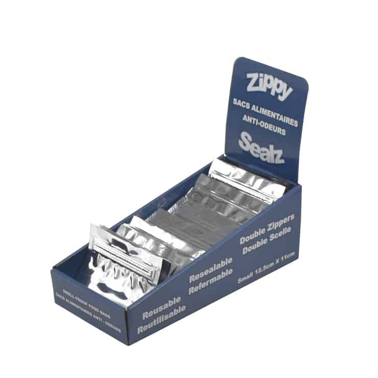 ZipMaster Grow -  Retail Accessories Zippy Sealz Smell Proof Retail Bags-100 Small with French Display Box