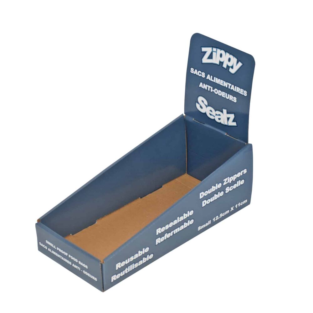 ZipMaster Grow -  Retail Bags Zippy Sealz Retail Countertop Display Boxes Small (French text)